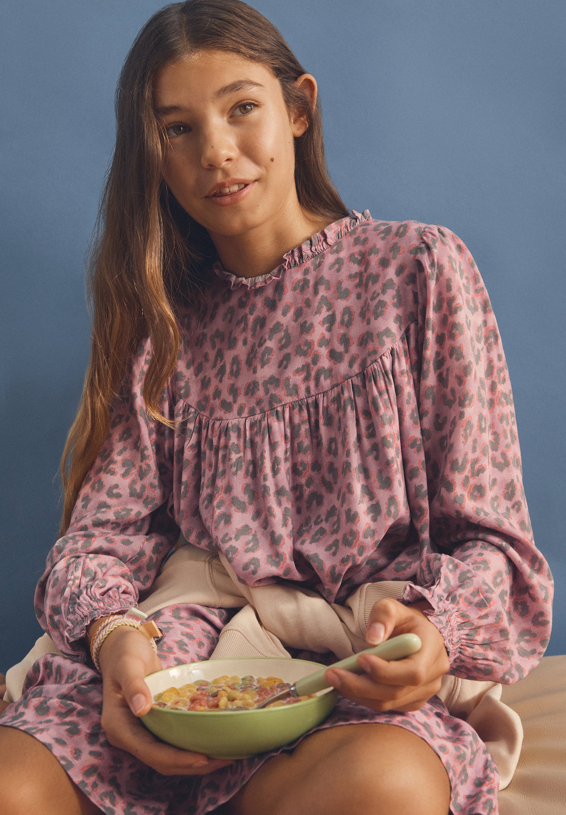 LONG SLEEVE ANIMAL PRINT DRESS
