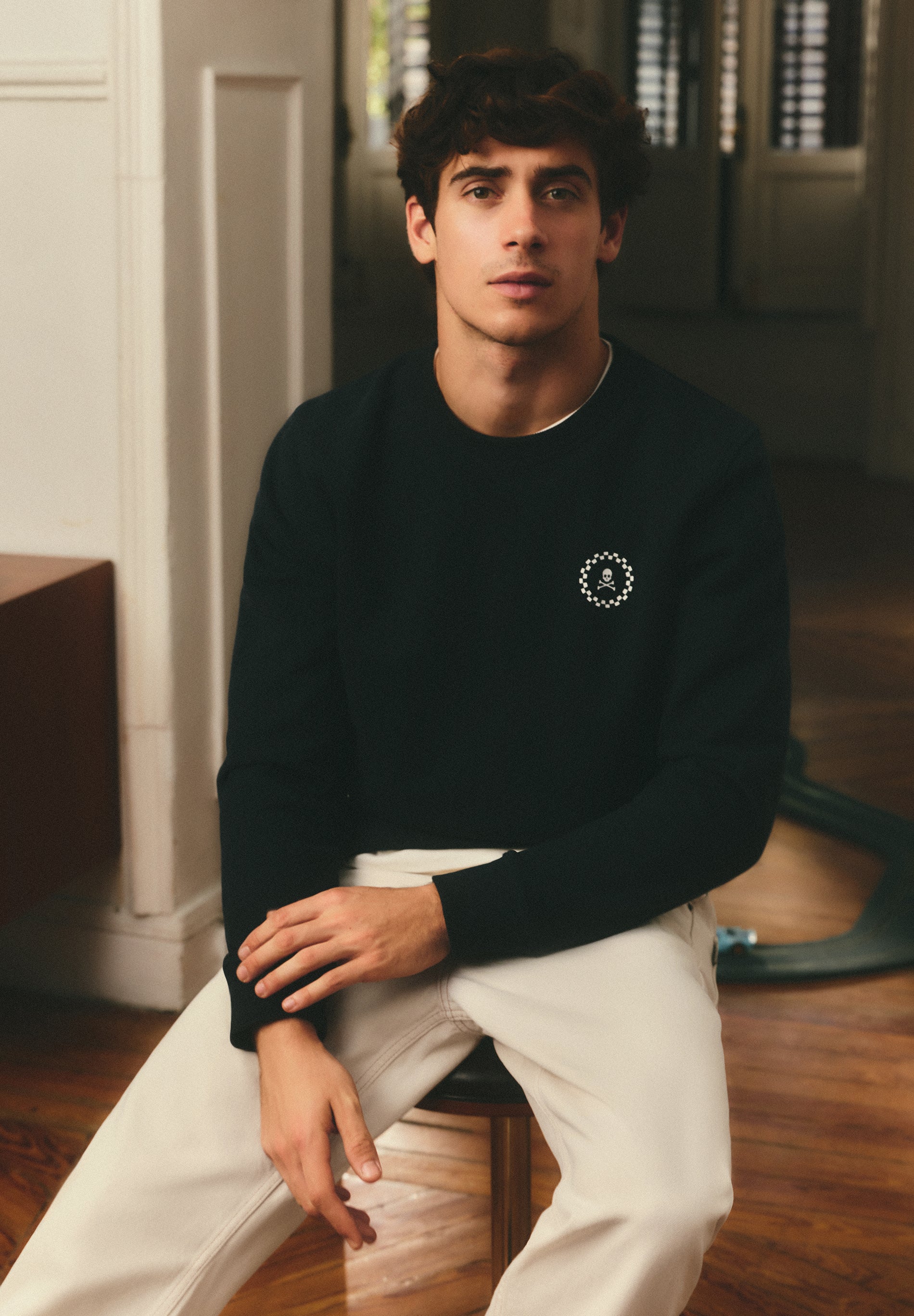 SWEATSHIRT WITH EMBROIDERED BACK LOGO