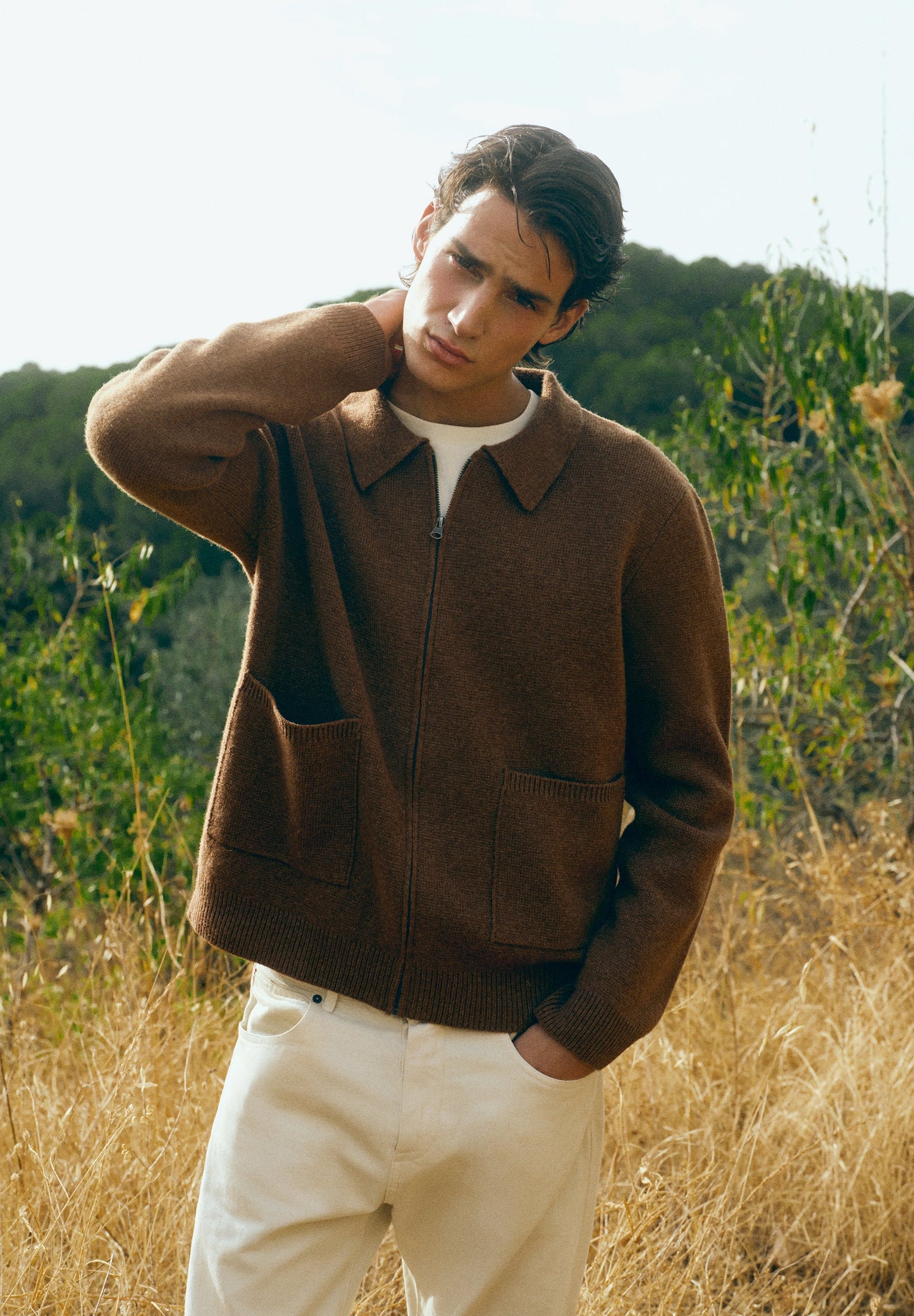 MERINO WOOL ZIP-UP CARDIGAN