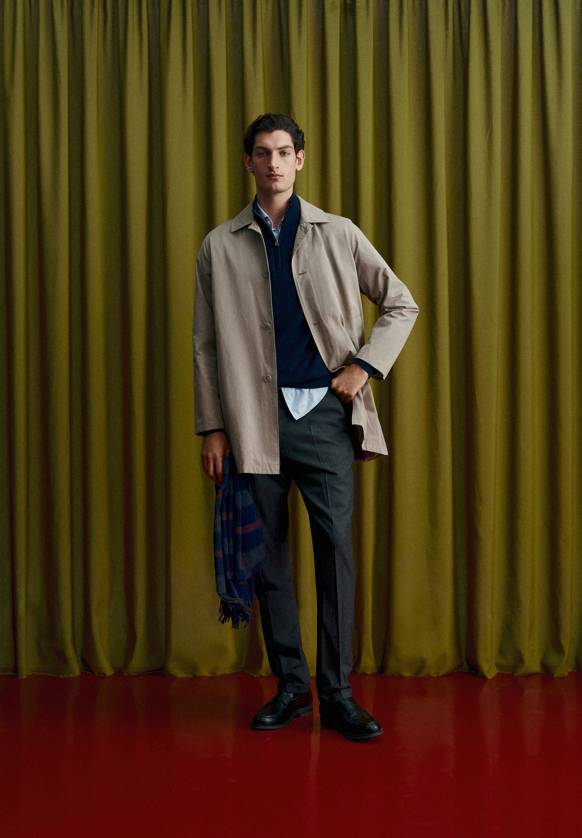 BANDPLOOIBROEK VAN WOL EN KATOEN