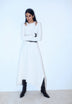 ASYMMETRIC KNIT MIDI SKIRT
