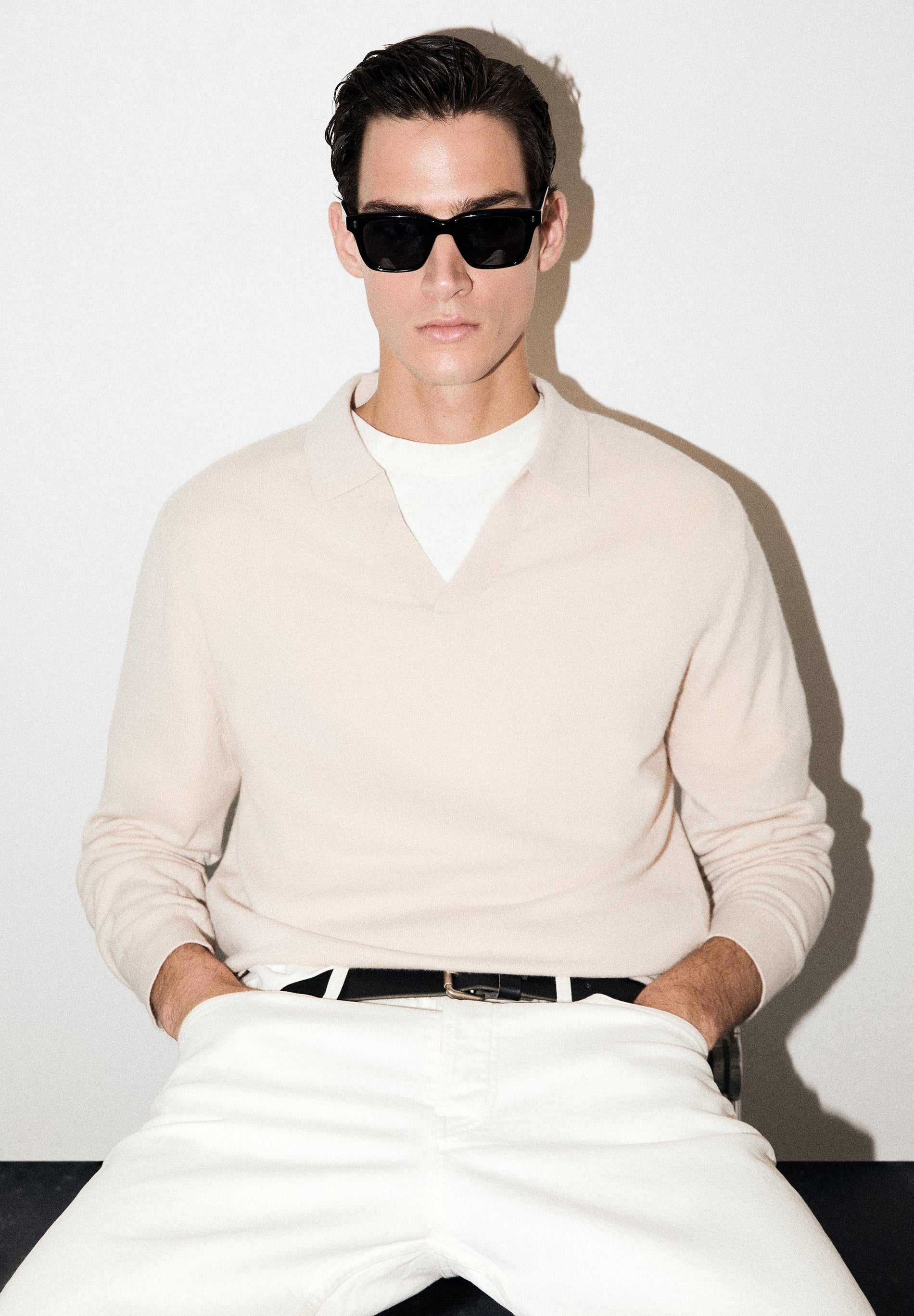 WOOL KNIT POLO SHIRT