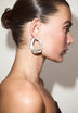 SILVER LOGO EARRINGS