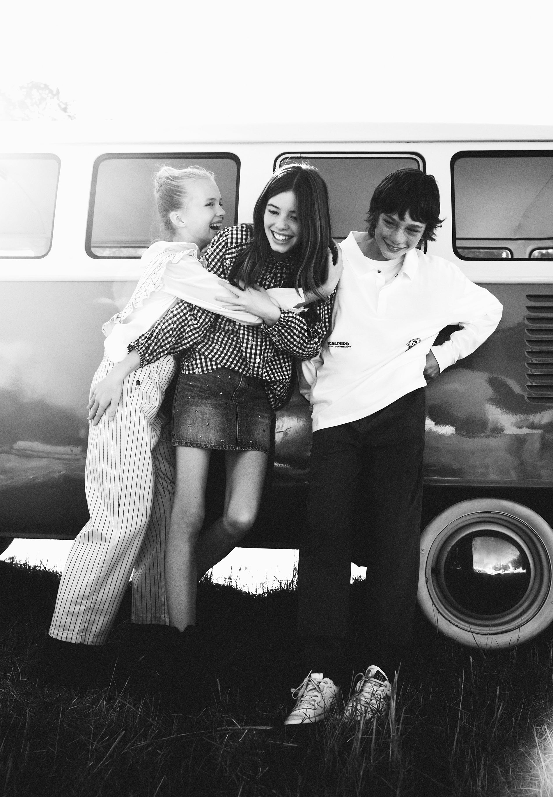 STRIPED DUNGAREES WITH RUFFLE