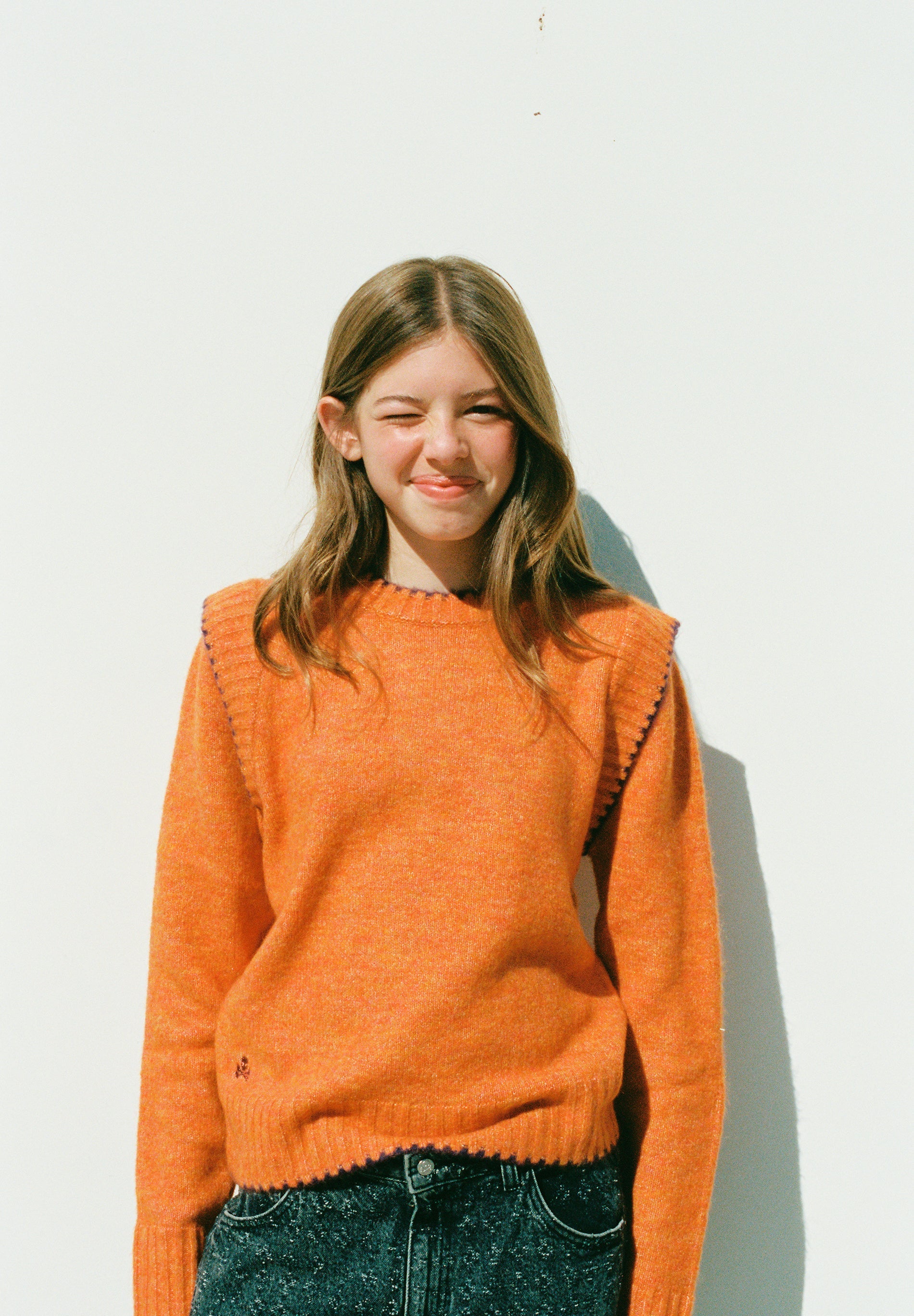 CONTRAST KNIT SWEATER