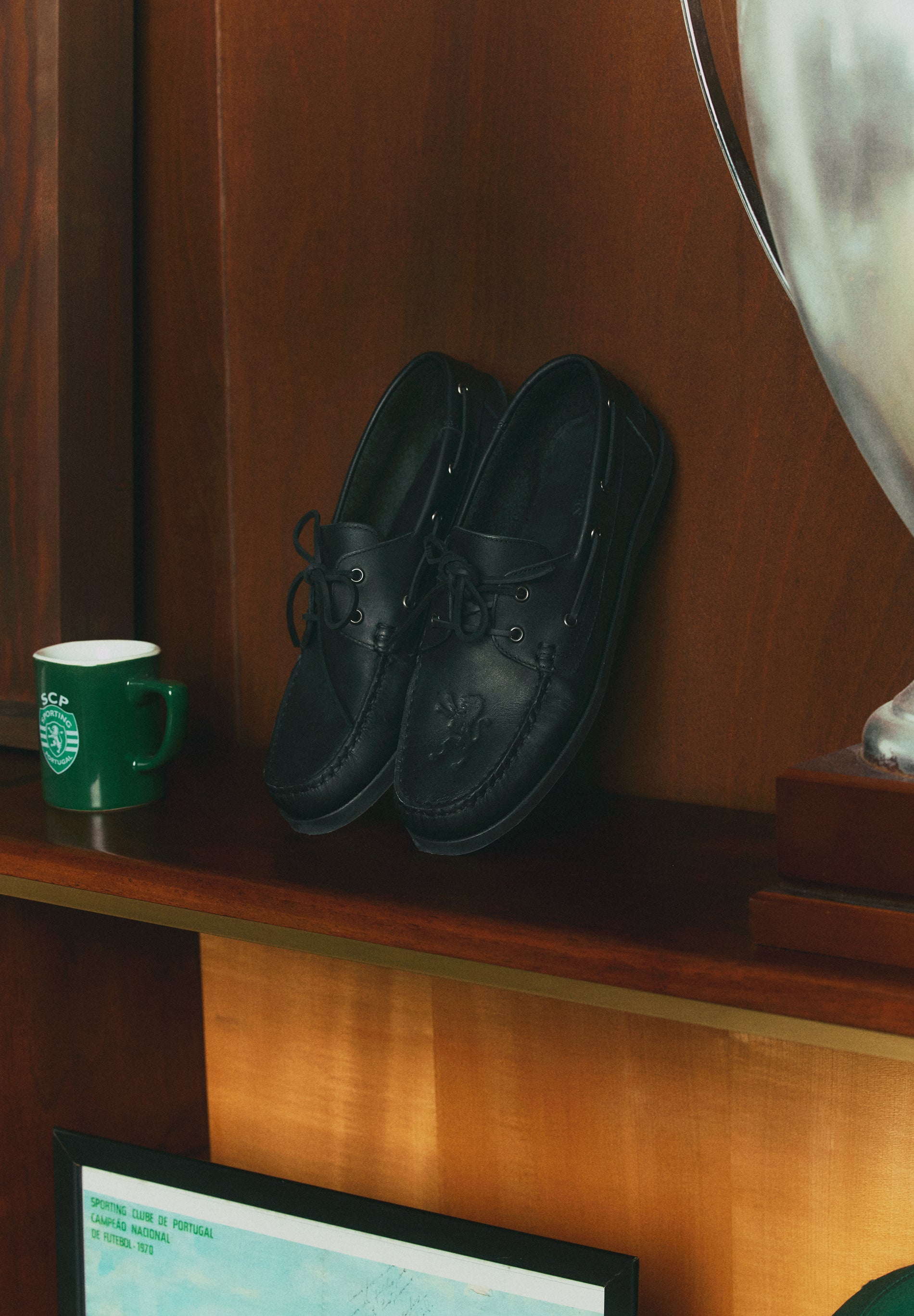 SCALPERS X SPORTING CP LEATHER DECK SHOES