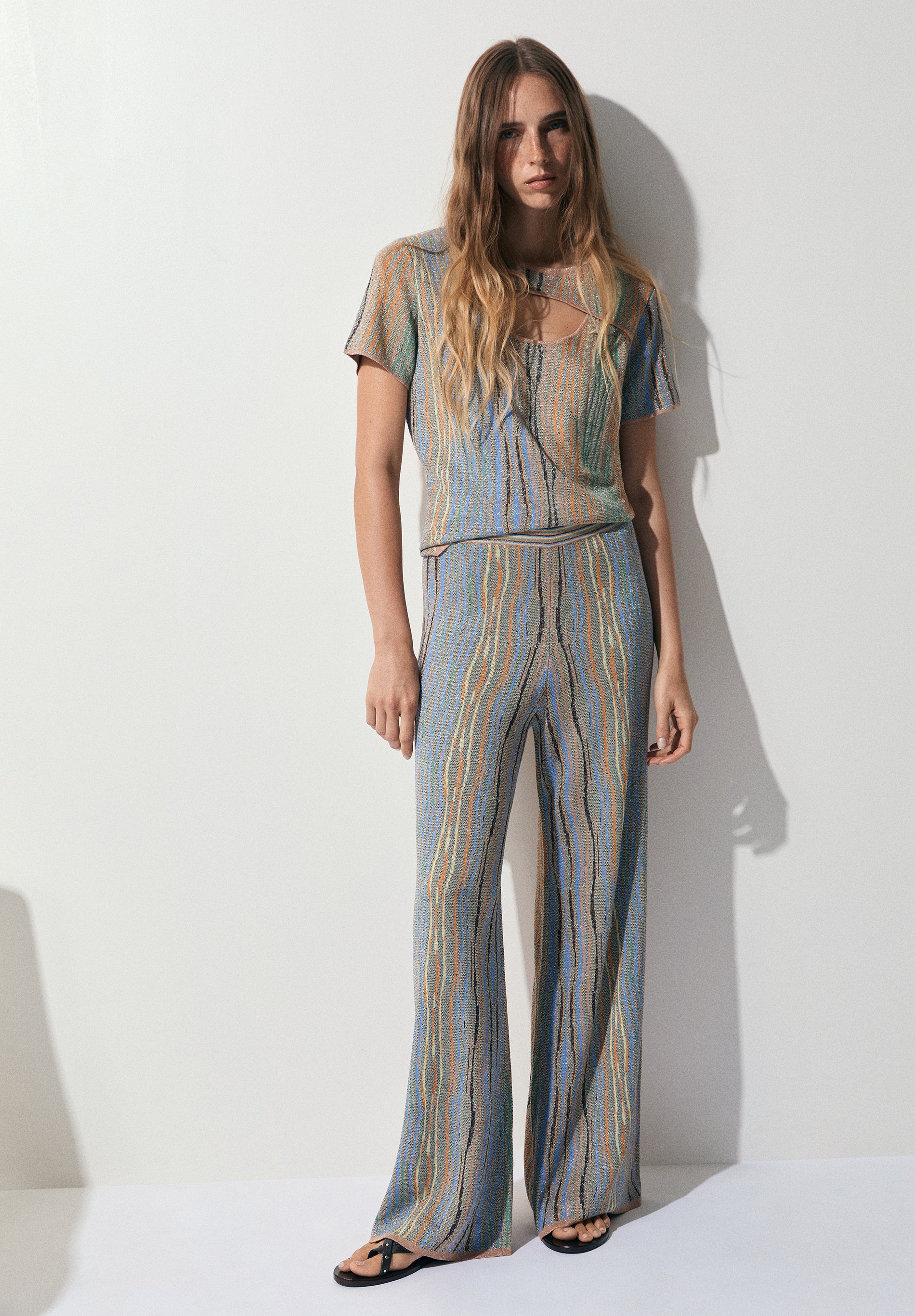 MULTICOLOURED KNIT TROUSERS