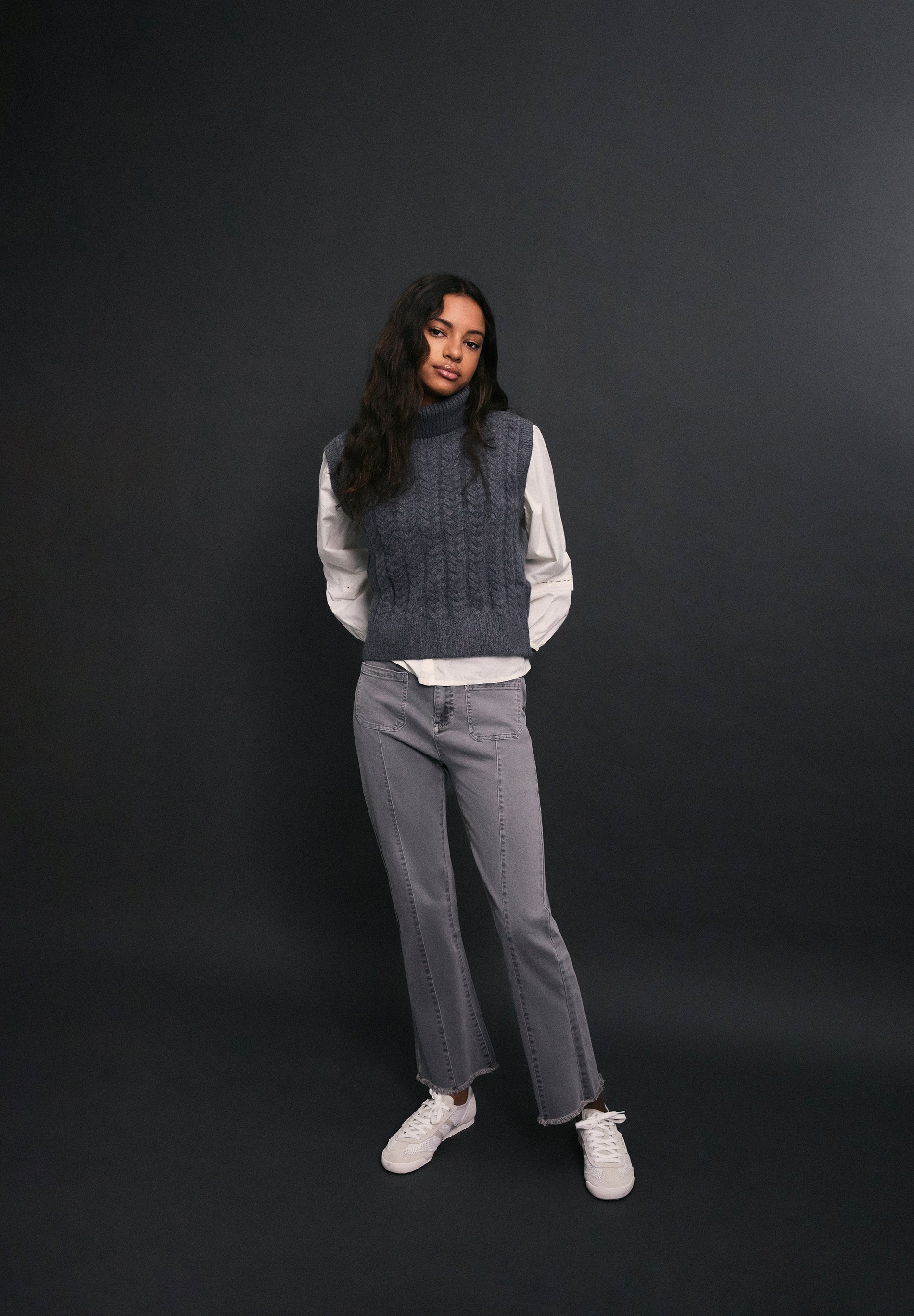 FLARED TROUSERS WITH FRINGING