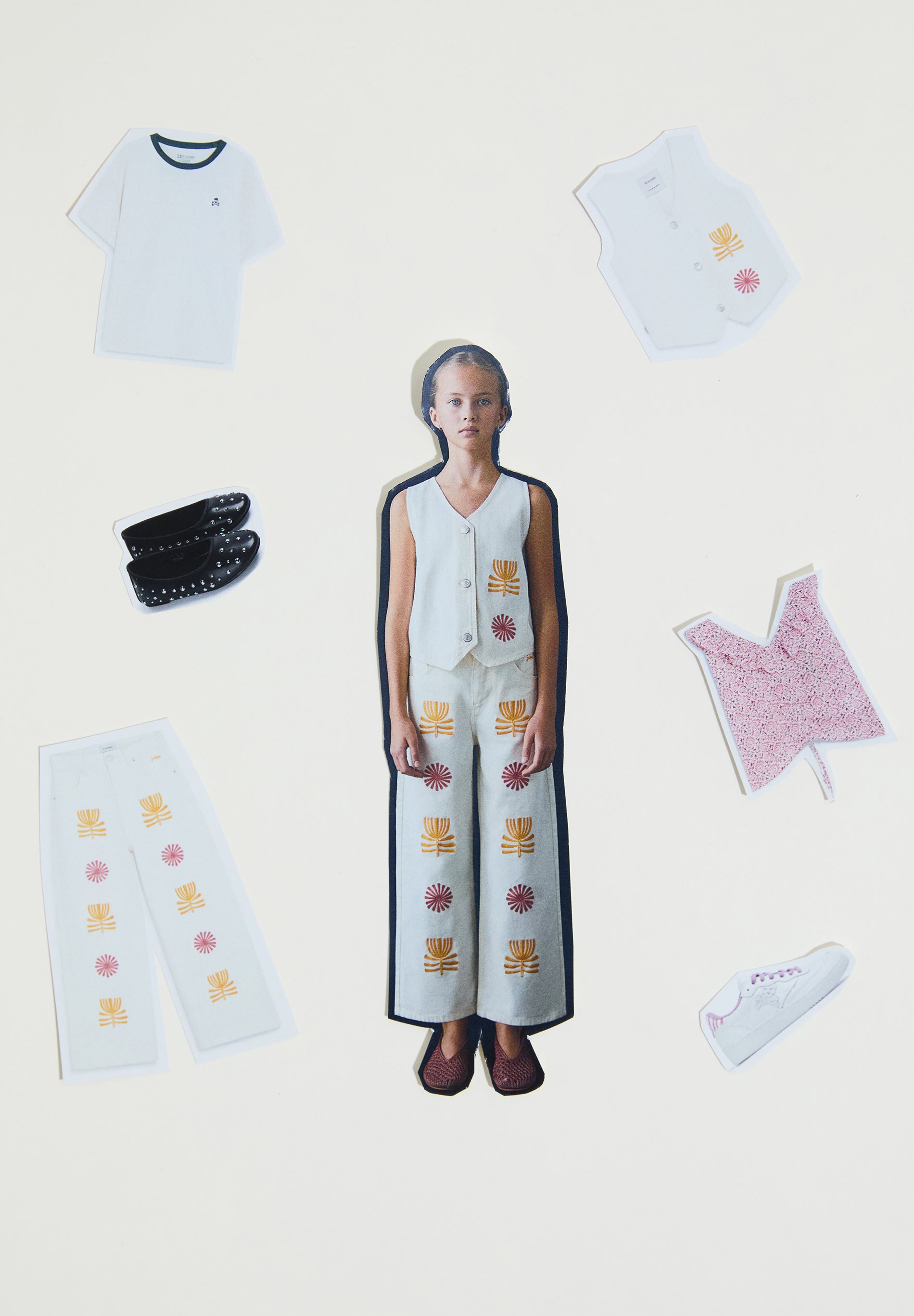 EMBROIDERED DENIM WAISTCOAT