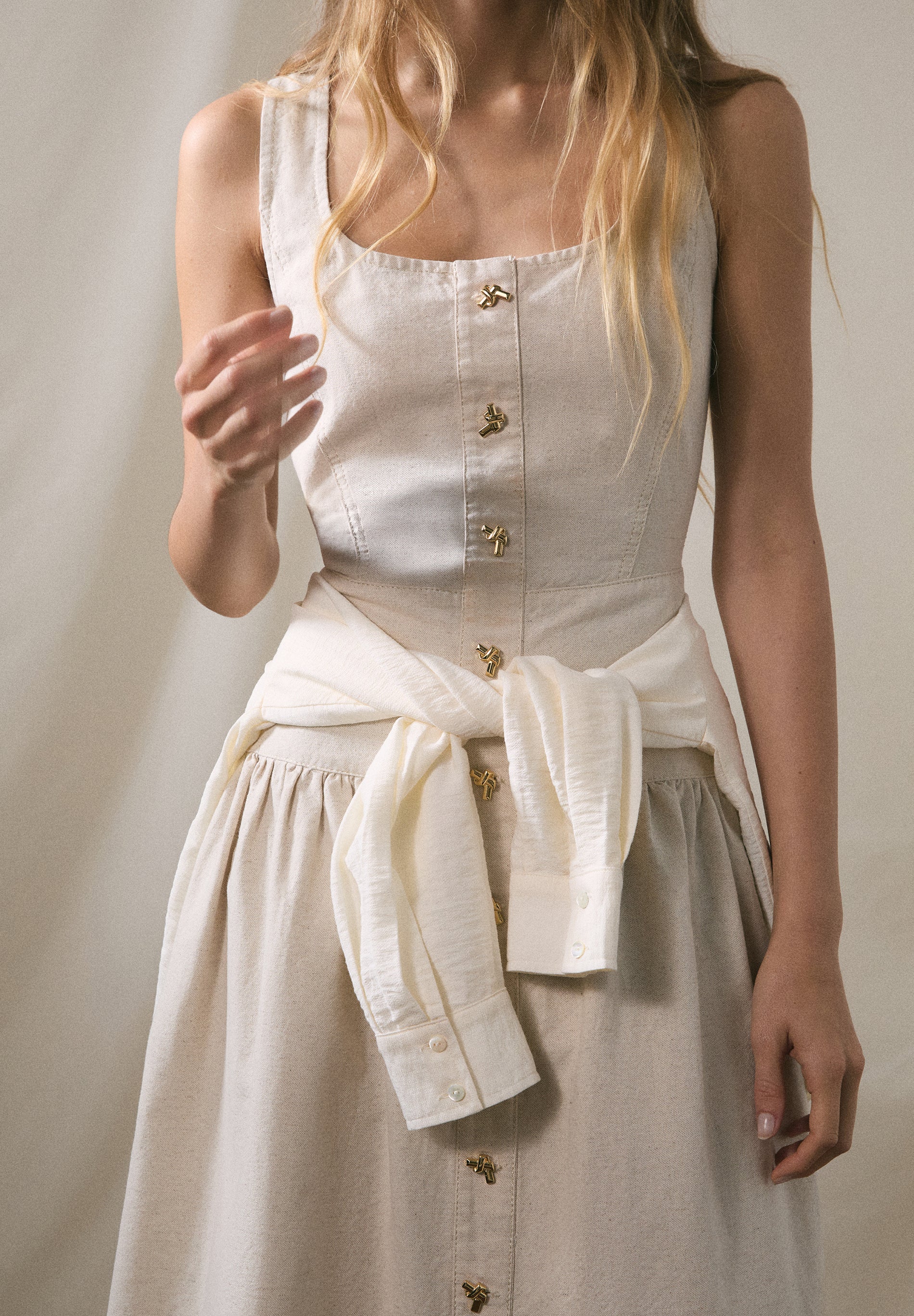 DENIM DRESS WITH BUTTONS