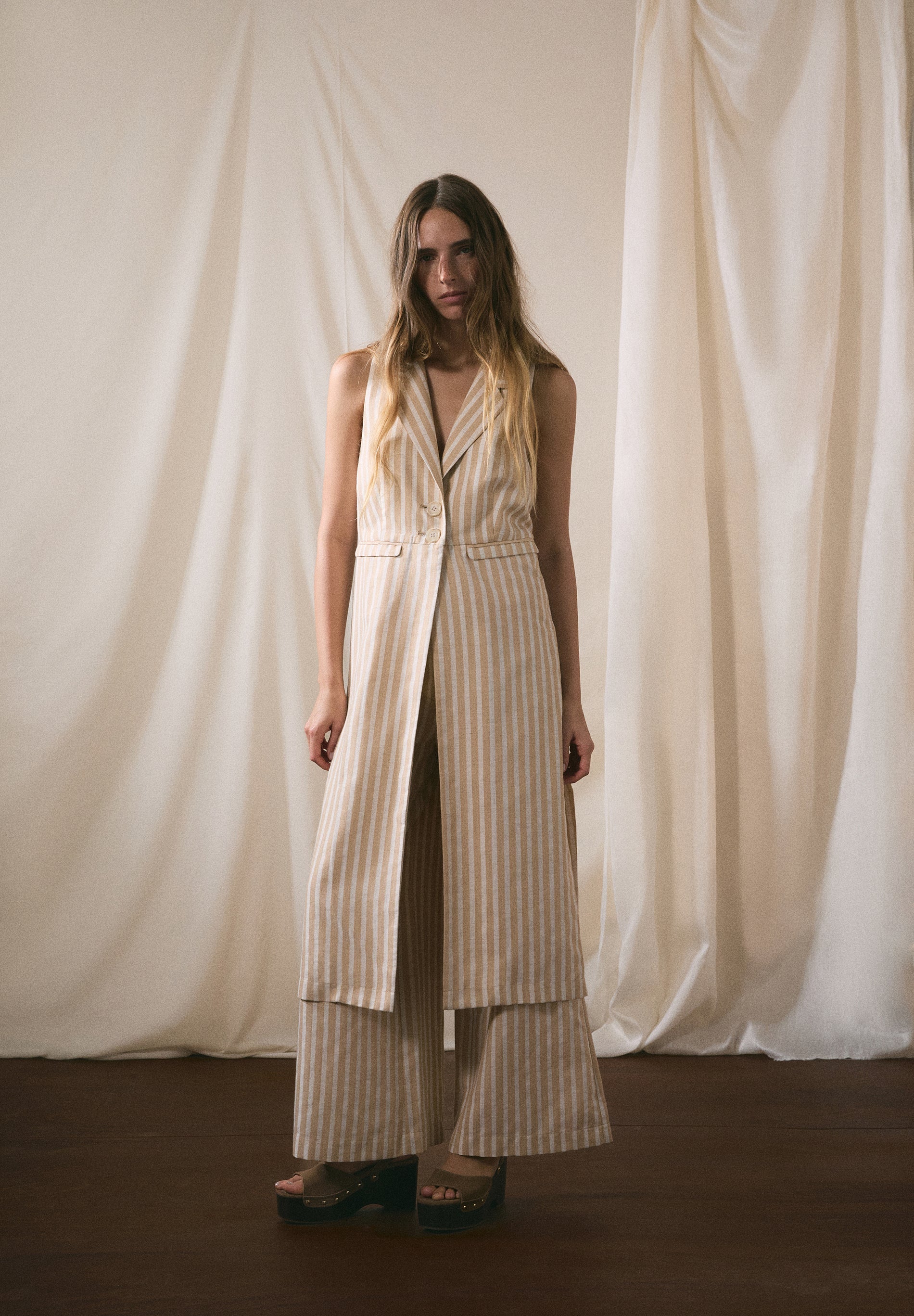 LONG STRIPED WAISTCOAT