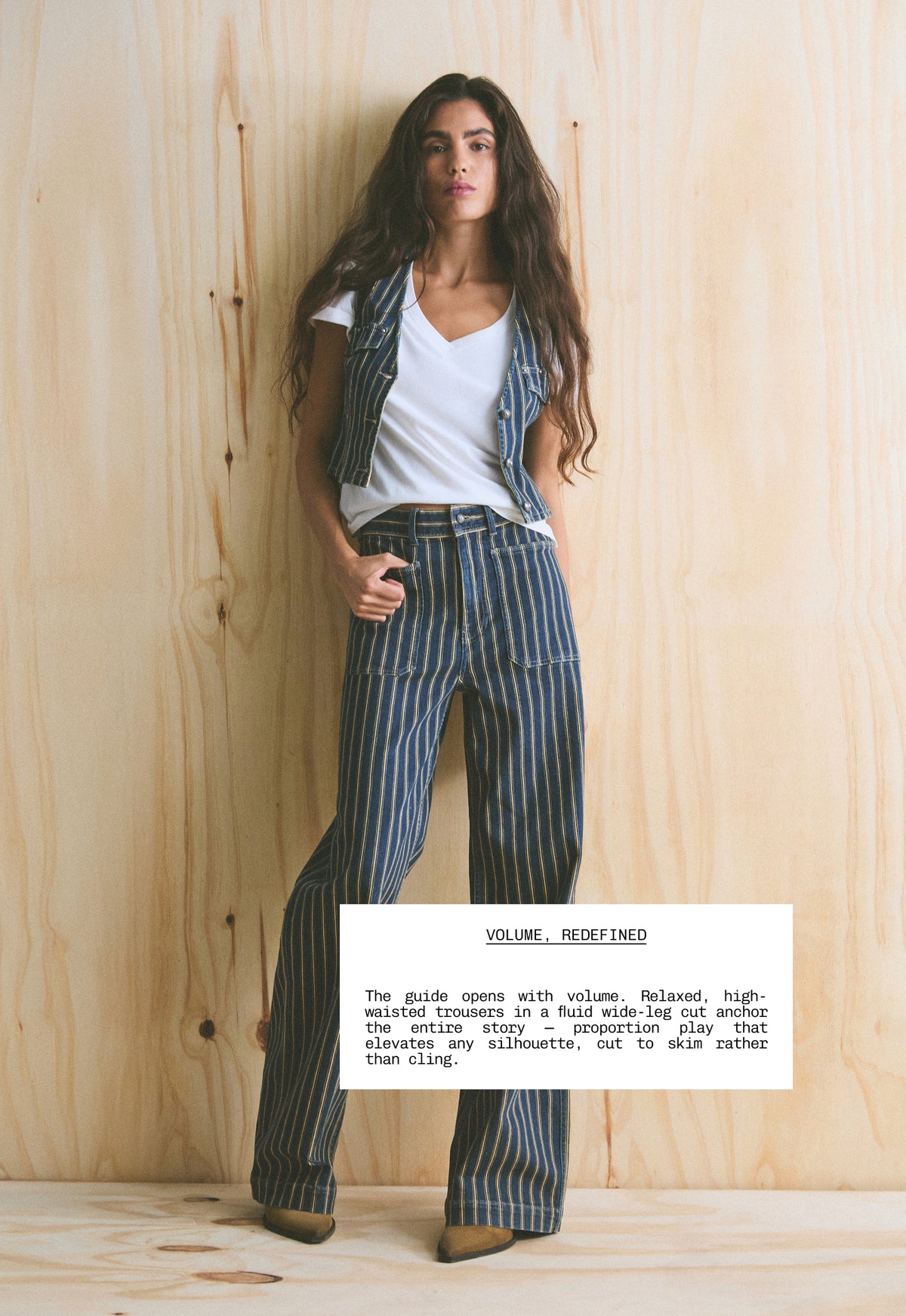 STRIPED DENIM TROUSERS