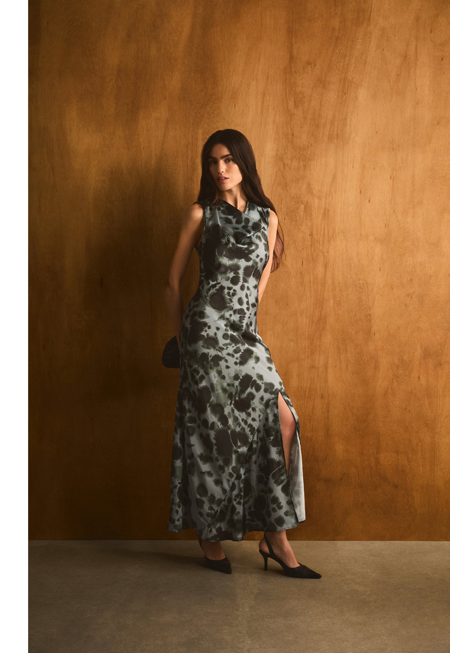 PRINTED SATIN DRESS