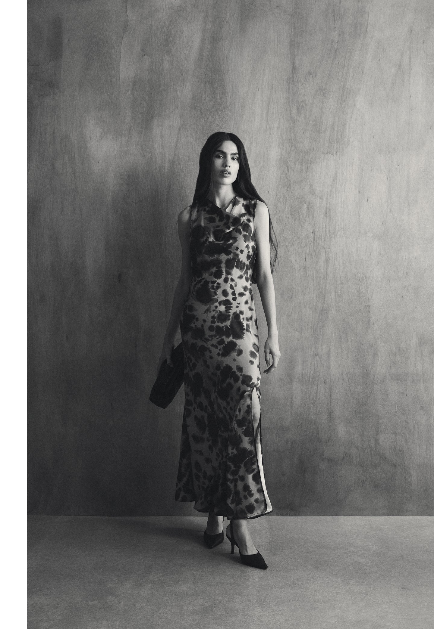 PRINTED SATIN DRESS