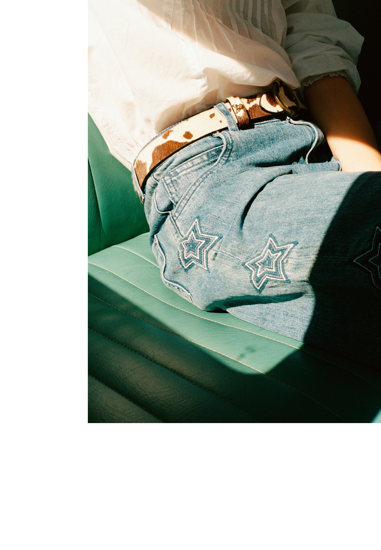 WIDE LEG TROUSERS WITH EMBROIDERED STARS